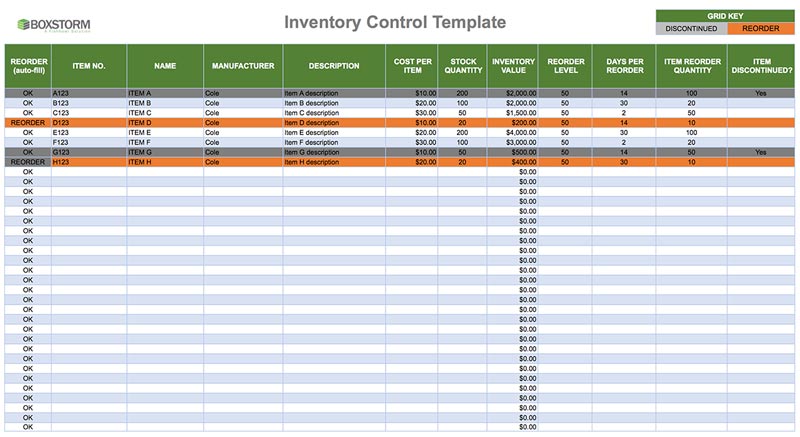 free excel inventory template